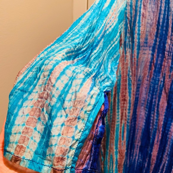 ❤️ TIE DYE 100% SILK TUNIC TOP‼️ - Picture 4 of 6